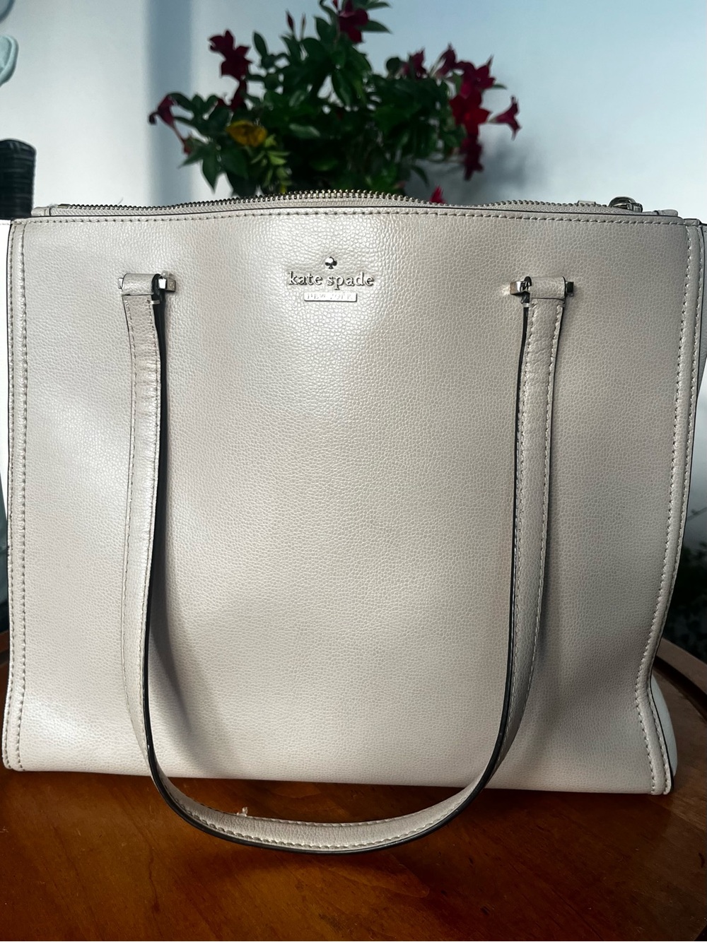 kate spade Neutral Cream Leather Tote